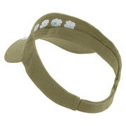 The Lucky Clover of St.Patrick Embroidered Cotton Twill Sun Visor - Khaki OSFM