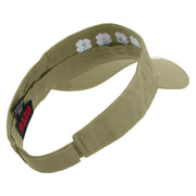 The Lucky Clover of St.Patrick Embroidered Cotton Twill Sun Visor - Khaki OSFM