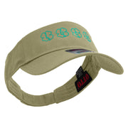 The Lucky Clover of St.Patrick Embroidered Cotton Twill Sun Visor - Khaki OSFM