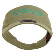 The Lucky Clover of St.Patrick Embroidered Cotton Twill Sun Visor - Khaki OSFM