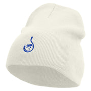 Fishing Bait Embroidered 8 inch Acrylic Short beanie - White OSFM