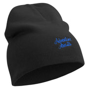 Adventure Awaits Embroidered 8 inch Acrylic Short beanie - Black OSFM