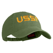 USSF Embroidered Washed Solid Pigment Dyed Cotton Twill Brass Buckle Cap - Olive OSFM