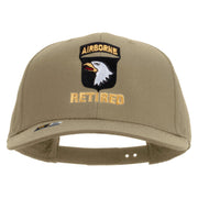 Licensed 101st Airborne Retired Embroidered Solid Cotton Twill Pro Style Cap - Khaki OSFM