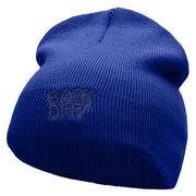 Back Off Saying Embroidered Short Beanie