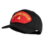 4th Marine Division Patched Solid Cotton Twill Pro Style Cap - Black OSFM