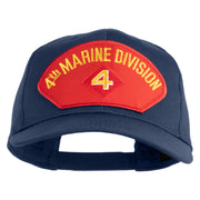 4th Marine Division Patched Solid Cotton Twill Pro Style Cap - Navy OSFM