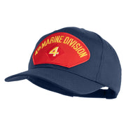 4th Marine Division Patched Solid Cotton Twill Pro Style Cap - Navy OSFM