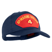 4th Marine Division Patched Solid Cotton Twill Pro Style Cap - Navy OSFM
