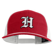 Old English White H Patched Cotton Deluxe Trucker Ball Cap - Cardinal White OSFM