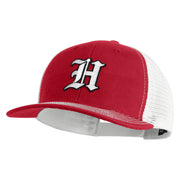 Old English White H Patched Cotton Deluxe Trucker Ball Cap - Cardinal White OSFM