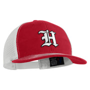 Old English White H Patched Cotton Deluxe Trucker Ball Cap - Cardinal White OSFM