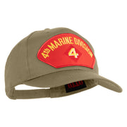 4th Marine Division Patched Solid Cotton Twill Pro Style Cap - Khaki OSFM