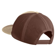 Old English White H Patched Cotton Deluxe Trucker Ball Cap - Khaki Coffee OSFM