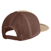 Old English White H Patched Cotton Deluxe Trucker Ball Cap - Khaki Coffee OSFM