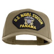 U.S. Naval Station Panama Patched Solid Cotton Twill Pro Style Cap - Khaki OSFM