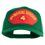 4th Marine Division Patched Solid Cotton Twill Pro Style Cap - Kelly OSFM