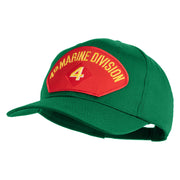4th Marine Division Patched Solid Cotton Twill Pro Style Cap - Kelly OSFM
