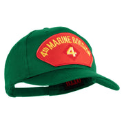 4th Marine Division Patched Solid Cotton Twill Pro Style Cap - Kelly OSFM