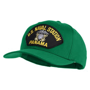 U.S. Naval Station Panama Patched Solid Cotton Twill Pro Style Cap - Kelly OSFM