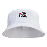 Papa Claus Embroidered Pigment Dyed Bucket Hat - White OSFM