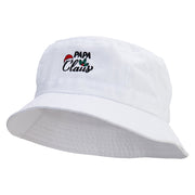 Papa Claus Embroidered Pigment Dyed Bucket Hat - White OSFM