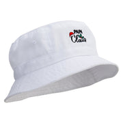 Papa Claus Embroidered Pigment Dyed Bucket Hat - White OSFM