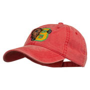 Small Bison Mascots Embroidered Washed Cap