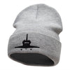 Space Shuttle Silhouette Embroidered Long Knitted Beanie