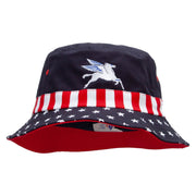 Pegasus United Sandals Embroidered USA Flag Bucket Hat - Flag M