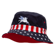 Pegasus United Sandals Embroidered USA Flag Bucket Hat - Flag M