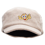 Emoji Two Thumbs Up Wool Fashion Fitted Engineer Cap - Natural OSFM