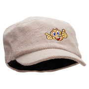 Emoji Two Thumbs Up Wool Fashion Fitted Engineer Cap - Natural OSFM