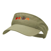 Bear Paw Embroidered Cotton Twill Visor