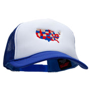 Patriotic States Embroidered Summer Foam Mesh Trucker Cap