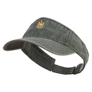 Egyptian National Eagle Embroidered Washed Pigment Dyed Cotton Twill Visor - Olive OSFM