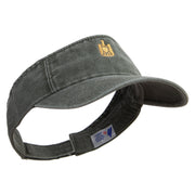 Egyptian National Eagle Embroidered Washed Pigment Dyed Cotton Twill Visor - Olive OSFM