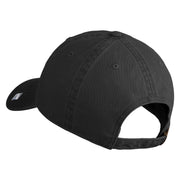 US Space Force Veteran Delta Embroidered Washed Solid Pigment Dyed Cotton Twill Brass Buckle Cap - Black OSFM