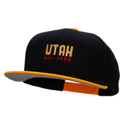 Utah Year Established Embroidered Wool Blend Pro Style 2 Tone Snapback - Gold-Black OSFM