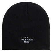 US Space Force MMXIX Embroidered 8 Inch Short Beanie - Black OSFM