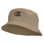 Papa Claus Embroidered Pigment Dyed Bucket Hat - Khaki OSFM