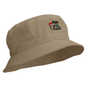 Papa Claus Embroidered Pigment Dyed Bucket Hat - Khaki OSFM