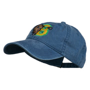 Small Bison Mascots Embroidered Washed Cap