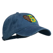 Small Bison Mascots Embroidered Washed Cap