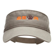 Bear Paw Embroidered Cotton Twill Visor