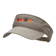 Bear Paw Embroidered Cotton Twill Visor