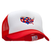 Patriotic States Embroidered Summer Foam Mesh Trucker Cap