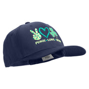 Peace Love Irish Embroidered Unconstructed high profile Cotton Flat Bill Cap - Navy OSFM