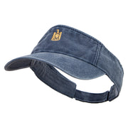 Egyptian National Eagle Embroidered Washed Pigment Dyed Cotton Twill Visor - Navy OSFM