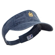 Egyptian National Eagle Embroidered Washed Pigment Dyed Cotton Twill Visor - Navy OSFM